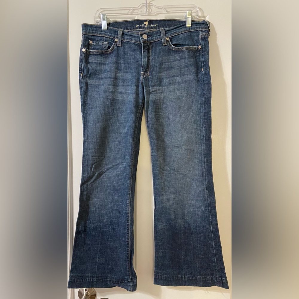 7 For All Mankind Medium to Dark Wash Flare Jeans - 32